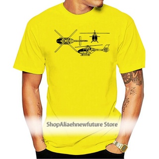 เสื้อสาวอวบ - เสื้อยืดผ้าฝ้าย 2022 การออกแบบแฟชั่น AIRBUS เฮลิคอปเตอร์ EC 135 พิมพ์เขียวบุรุษ EUROC