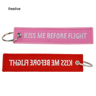 Fle_kiss Me Before ป้ายแท็กพวงกุญแจรถยนต์ ปักลาย