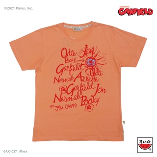 ผ้าฝ้าย 100%[ ซ้ำ ]แตงโม (SUIKA) - เสื้อยืดคอกลมการ์ฟิ์ ลายอักษรการ์ฟิ์ (GF.O-027)S-3XL