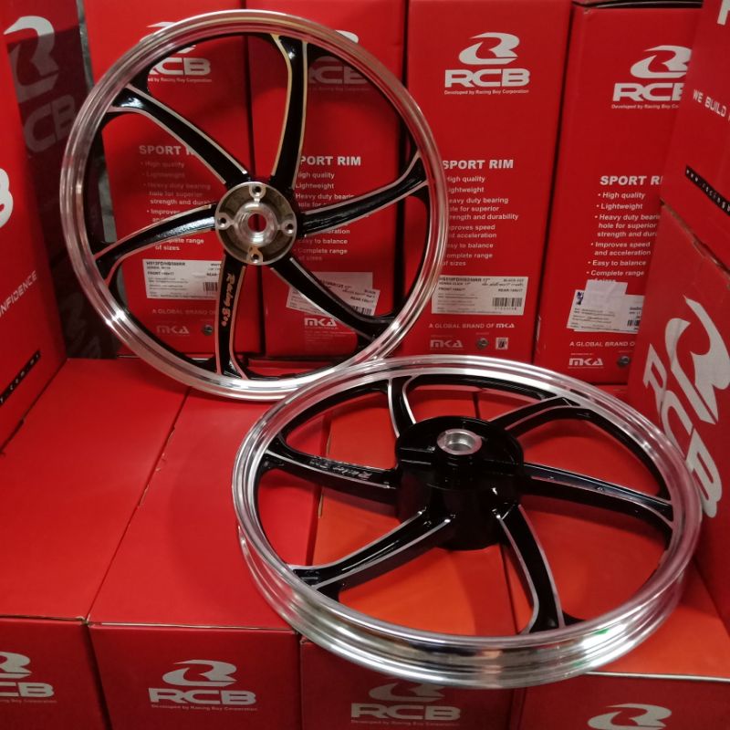 ล้อแม็ก(Racing Boy) ขอบ 17 WAVE125-R สีดำปัดก้าน รหัสสินค้า RCB-H589FD125R