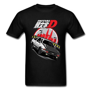 Initial D Ae86 Designer แบรนด์เนมเสื้อยืดผ้าฝ้ายท็อปส์รถแข่งมังงะเสื้อผ้า