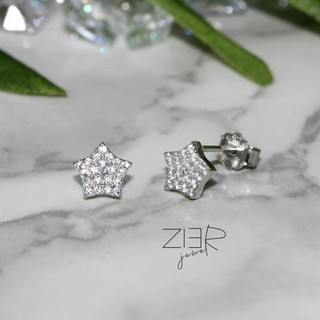 ต่างหูเงินแท้ 925 ประดับพลอยCZ Earring Silver 925 With Cubic Zirconia-(E24160017)