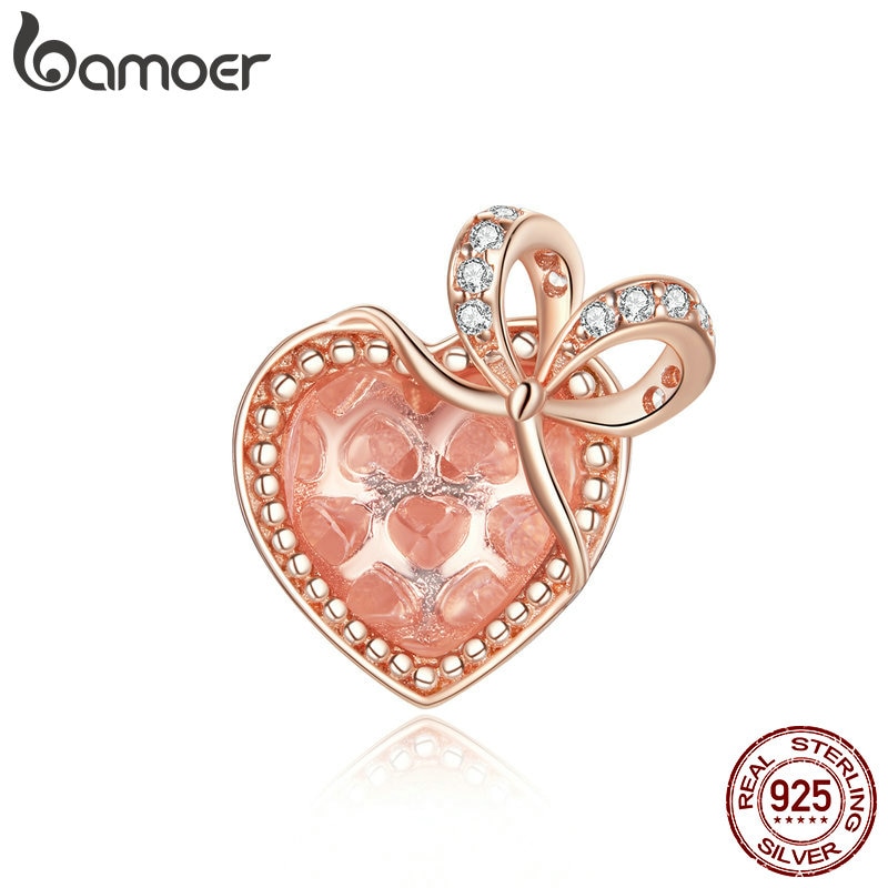 bamoer Charm fit Original Gift of Love Bracelet 925 Sterling Silver Women Jewelry DIY CZ Beads Charm jewelry DIY Making BSC398