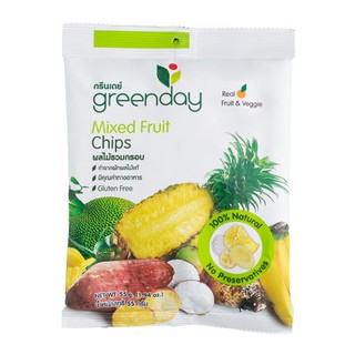 greenday Mixed Fruit Chips 55g. กรีนเดย์ ผลไม้รวมกรอบ 55 กรัม