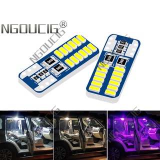 Ngoucig หลอดไฟ T10 LED W5W 24SMD 194 168 3014 DC12V สําหรับติดป้ายทะเบียนรถยนต์ รถจักรยานยนต์