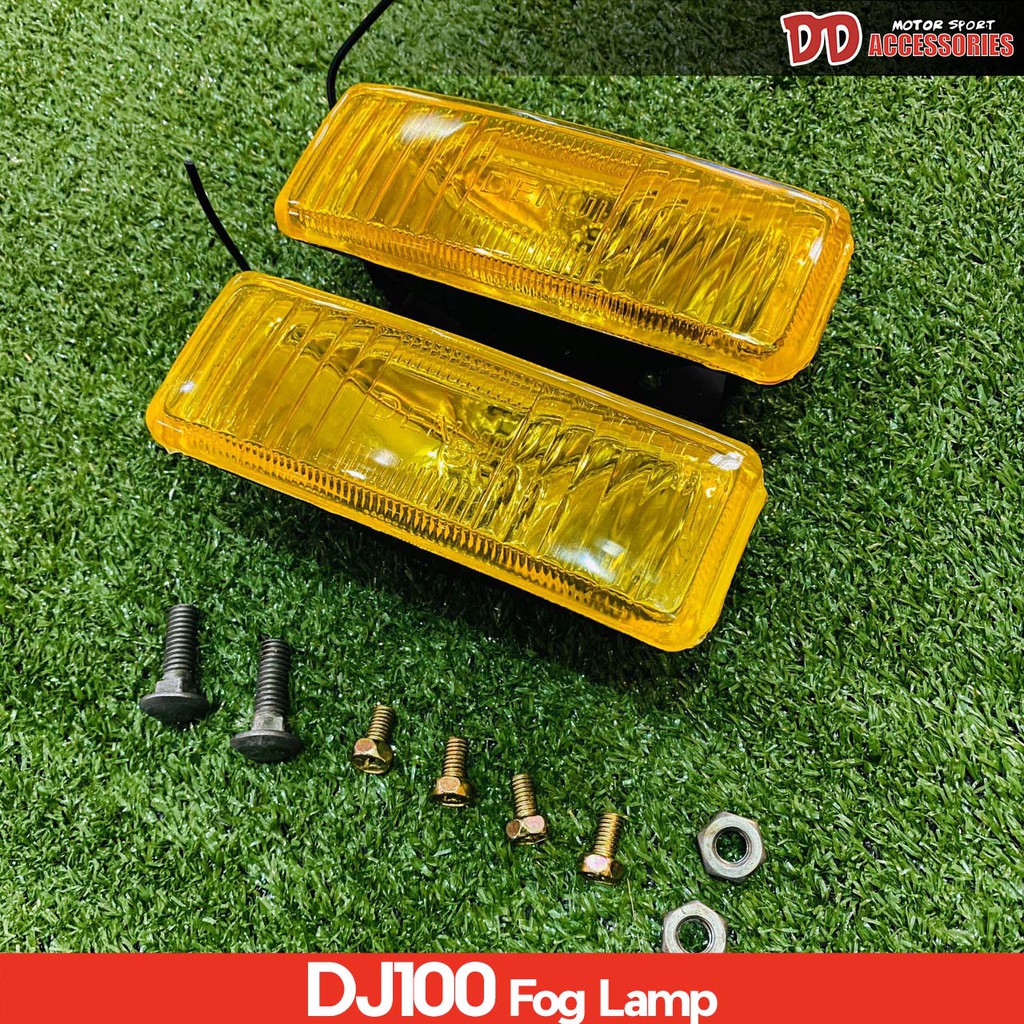 ไฟสปอร์ตไลท์เหลี่ยม ไฟตัดหมอก DENJI #DJ-175 12V สีเหลือง ความยาว 14 ซม กว้าง 4.5 ซม งานไต้หวัน สีเหลือง