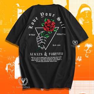 เสื้อยืด พิมพ์ลาย Rose Love Your Self สไตล์สตรีท 9333