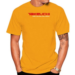 เสื้อยืดคอกลม พิมพ์ลายโลโก้ Takeuchi Excavator สําหรับผู้ชายS-5XL