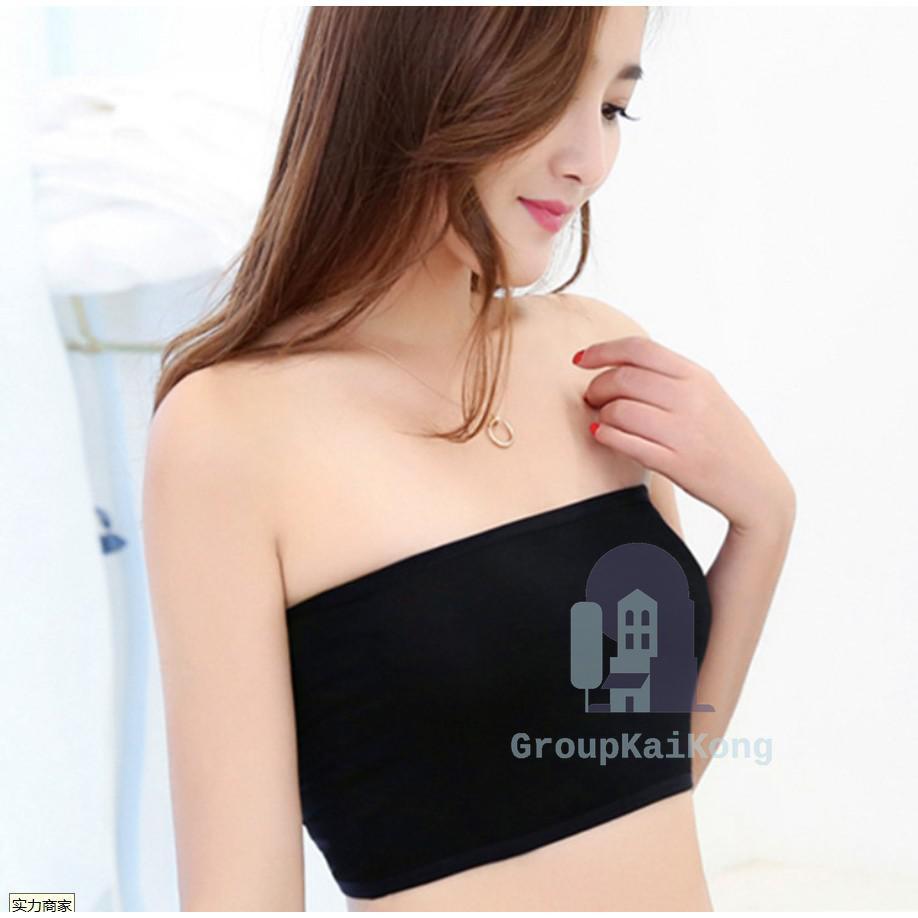พร้อมส่งเสื้อเกาะอก ลายเรียบ เนื้อผ้าโพลีเอสเตอร์ ใส่สบาย gk99