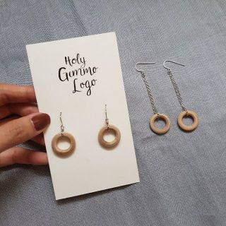 Wood donut earrings ต่างหูไม้