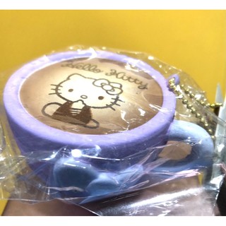 วกุชชี่พวงกุญแจแก้วกาแฟSanrio(HELLOKITTY)สีม่วงของสะสม/ขำรวย/ของขวัญ