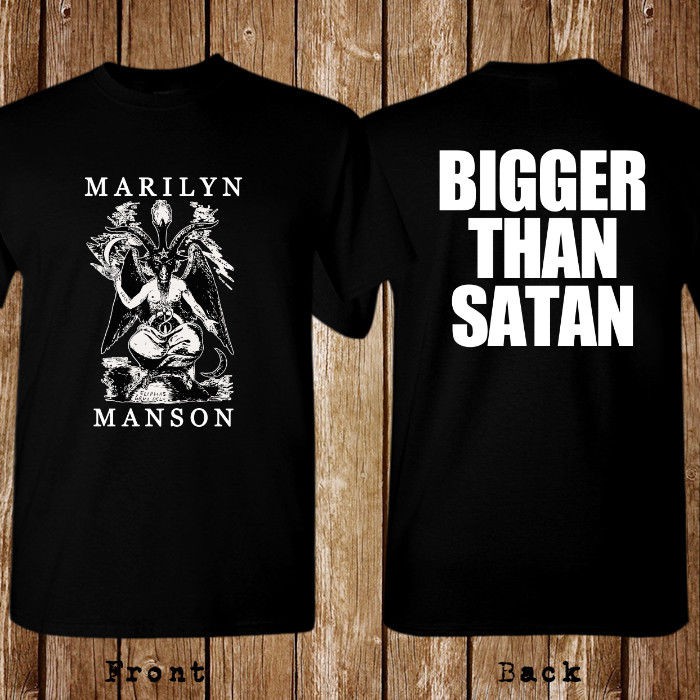 เสื้อยืดลายกราฟฟิก Marilyn manson Bigger htch Satan baphomet eliphas