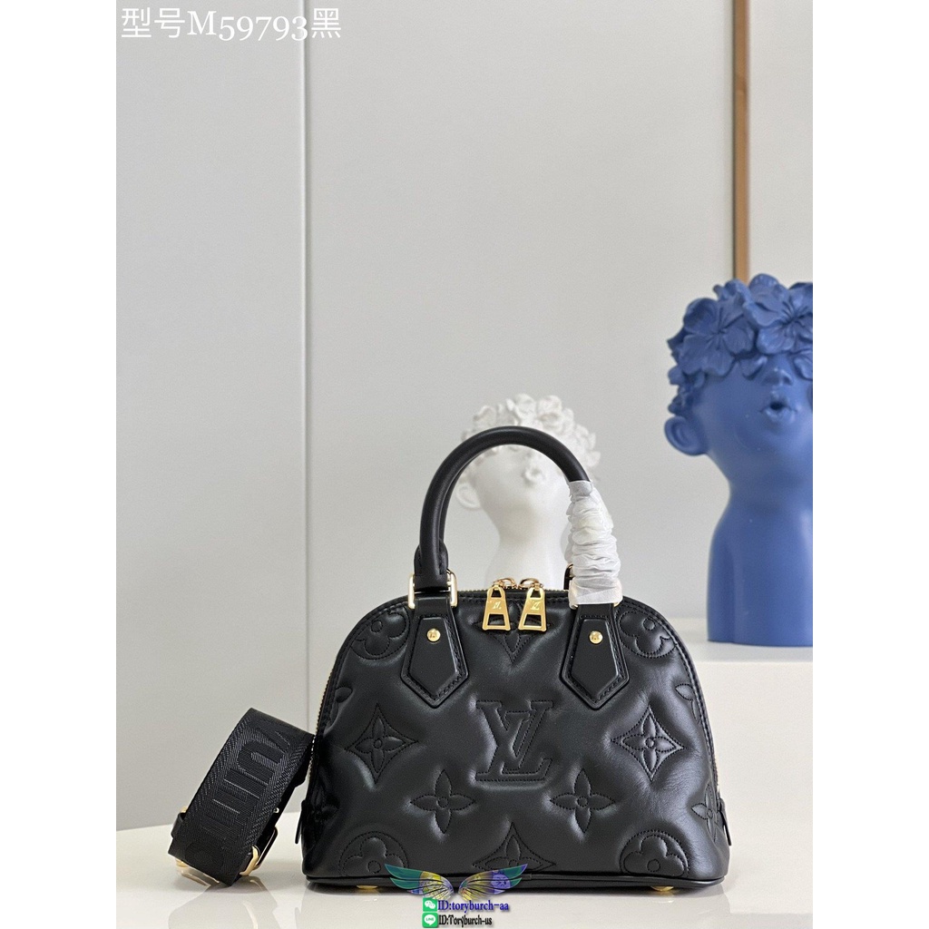 M59793 Lv monogram Alma BB quilted clamshell handbag crossbody shoulder shopping tote