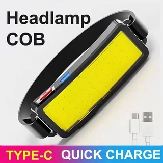ไฟฉายคาดหัว LED สไตล์ใหม่ไฟหน้าปรับความสว่างแบบพกพา Mini COB ไฟคาดศีรษะ LED ไฟฉาย USB Charging ไฟฉายคาดหัวแรงสูง สำหรับก