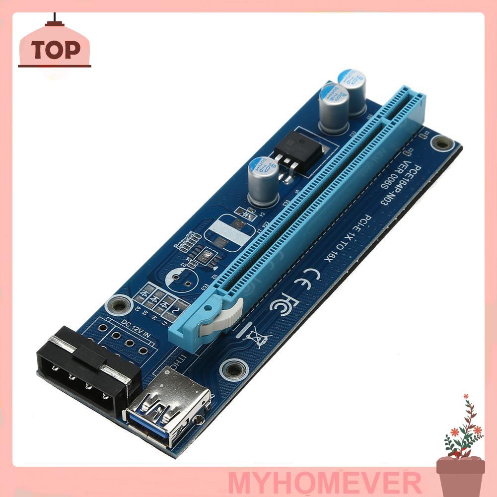 Myy Usb 3 0 Pci E Express 1 X To16x อะแดปเตอร์การ์ดเชื่อมต่อ Sata Power Cable Myhomeverth 