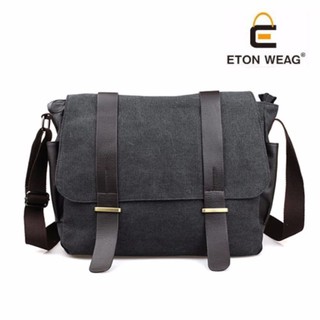 ETONWEAG กระเป๋าสะพายข้าง สไตล์เกาหลี แคนวาส Canvas (สีเทาเข้ม/ DARK GREY)