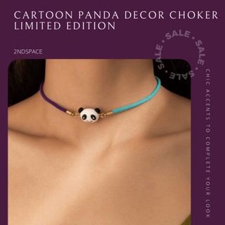 🔥SALE🔥โช้กเกอร์น้องแพนด้าน่ารัก🐼🌹✨💕Cartoon Panda Decor Choker💕สุดคิ้วท์📌พร้อมส่งนะค้า