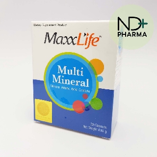 Maxxlife Multi Mineral แม็กซ์ไลฟ์ มัลติมิเนรัล อาหารเสริมวิตตามินรวมบำรุงร่างกาย 30 เเคปซูล (1 กล่อง)