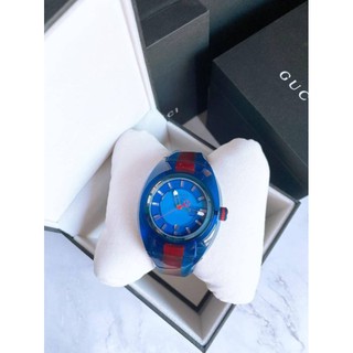 (สด-ผ่อน)🎗แท้100% GUCCI Sync XL Blue Dial Mens Two Tone Watch⌚