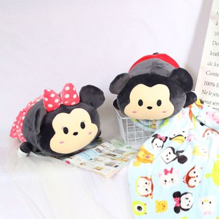 ตุ๊กตาหมอนผ้าห่ม Mickey &amp; Minnie Mouse Tsum Tsum