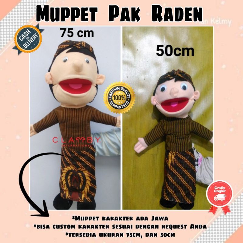Muppet Karakter Pak Raden Uk +/-75cm | Muppet Karakter jawa | boneka media belajar