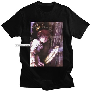 เสื้อยืดแขนสั้น ผ้าฝ้าย พิมพ์ลายการ์ตูนอนิเมะ Serial Experiments Lain สไตล์คลาสสิก สําหรับผู้ชาย