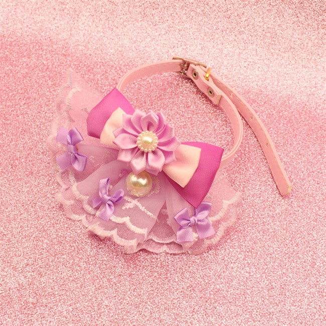 ☃Lace Satsuma Leash Handmade Collar Walk Dog Bow Tie Super Fairy