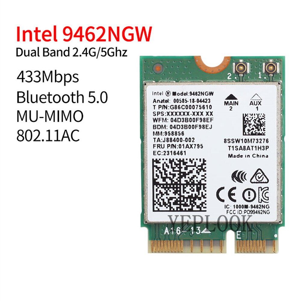 AC9462 942NGW 962AC 433Mbps 2.4G/5GHz BT5.0 การ์ด Wifi สําหรับ Win10