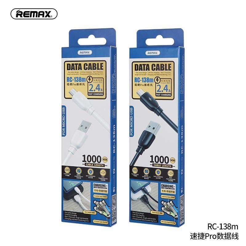 Remax Fast RC-138 2.4A สายยาว 1 ม. / สายดาต้า สำหรับ ip for micro usb type c use cable