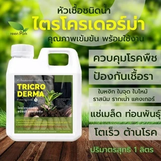 ไตรโคเดอร์มา เชื้อสด ชนิดน้ำ ขนาด 1 ลิตร ควบคุมโรค เชื้อรา ราก โคนเน่า ใบหงิก แคงเกอร ใบจุด ชีวภาพ ไม้ด่าง Trichoderma