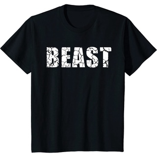 เสื้อยืดโอเวอร์ไซส์เสื้อยืด ผ้าฝ้ายแท้ คุณภาพสูง พิมพ์ลาย Beast เหมาะกับใส่ออกกําลังกาย เข้ายิม เล่นกีฬาS-3XL