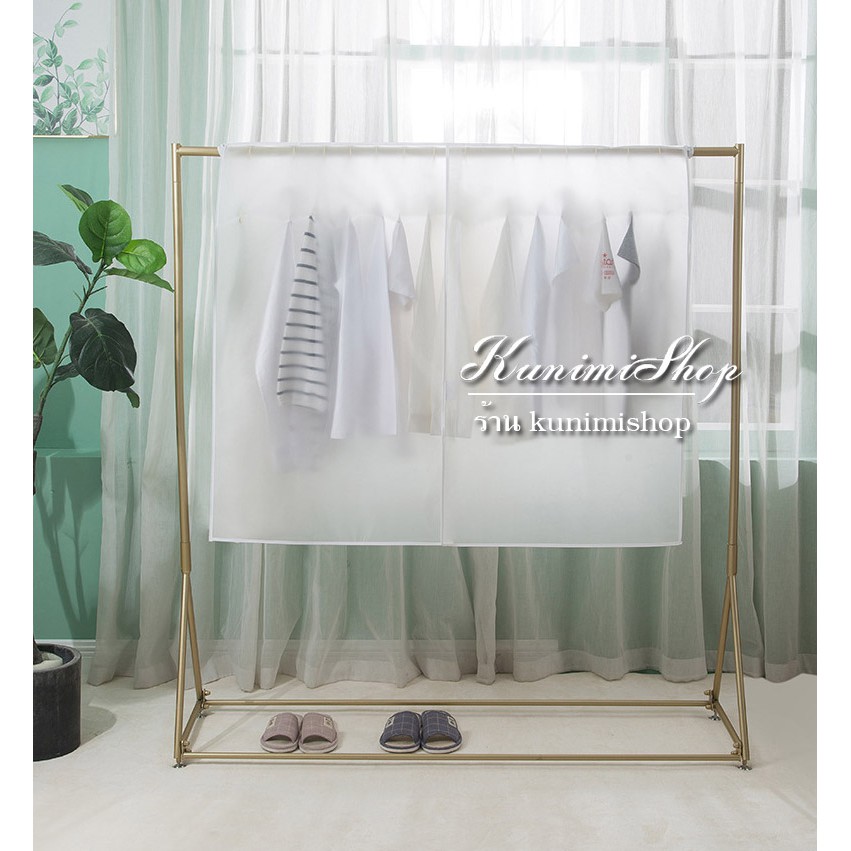 GH170 ผ้าคลุมราวแขวนเสื้อผ้า มี 3 ขนาด กันฝุ่น กันเปื้อน กันละอองน้ำ วัสดุ PEVA ใช้งานได้ยาวนาน เช็ดทำความสะอาดได้ - รูปที่ 5