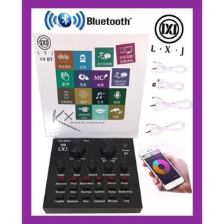 ﻿LXJ V8 BT USB เสียงชุดหูฟังไมโครโฟน Webcast สดการ์ดเสียงสำหรับโทรศัพท์ มี Bluetooth(LXJ V8BT)