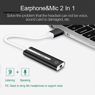 【OPHE】2 In 1 อะแดปเตอร์การ์ดเสียงภายนอก USB เป็น 3.5 มม. 7.1 สําหรับหูฟัง ไมโครโฟน