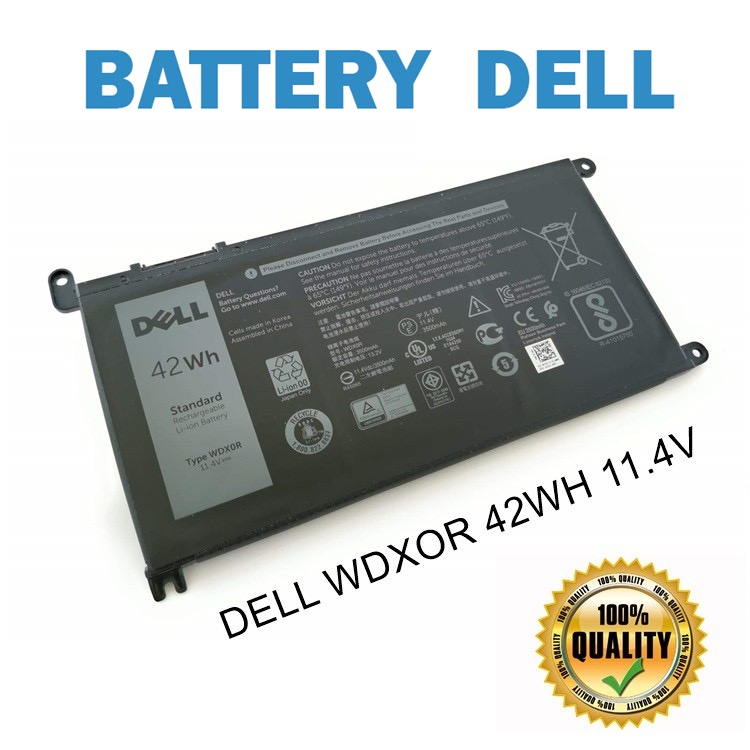 Dell แบตเตอรี่ WDX0R (สำหรับ Inspiron 15 5567 5568 5767 5378, 13 7368 7460, 14 7472 WDXOR) Dell Battery Notebook เดล
