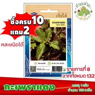 (ซื้อ10แถม2) เมล็ดพันธุ์ กะเพราแดง Holy basil ประมาณ 750เมล็ด เจียไต๋ เมล็ดพันธุ์พืช เมล็ดพันธุ์ผัก เมล็ดผัก เม็ดผัก