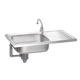 Embedded sink BUILT-IN SINK 1B1D MEX DL75MN STAINLESS STEEL Sink device Kitchen equipment อ่างล้างจานฝัง ซิงค์ฝัง 1หลุม