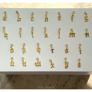 [all silver 925] hoo.stores Gothic Alphabet Pendants (18k gold plated) จี้เงินแท้ s925 จี้ตัวอักษรเงินแท้ จี้สร้อยคอ