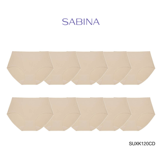 Sabina กางเกงชั้นใน (Set 10 ชิ้น) (ทรงHalf) รุ่น Soft Collection Seamless รหัส SUXK120CD สีเนื้อเข้ม