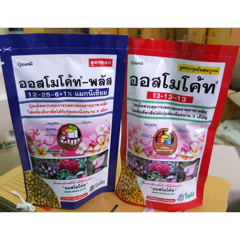 ปุ๋ยออสโมโค้ท ออสโมโค้ทพลัส ขนาด 100 กรัม แคตตัส 100% บำรุงต้นใบ 13-13-13 12-25-6+1%