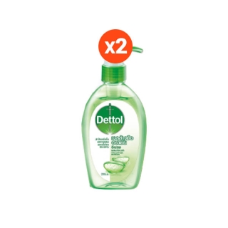 Dettol เจลล้างมืออนามัยแอลกอฮอล์ 70% สูตรหอมสดชื่นผสมอโลเวล่า ขนาด 200 มล. x 2 ขวด