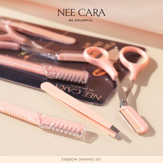 ชุดแต่งคิ้ว 3 ชิ้น มีดโกน กรรไกร แหนบ  Nee Cara   EYEBROWN SHAPING SET N209