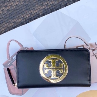 📌TORY BURCH Charlie Leather Zip Continental Large Wallet 54391  📌Size : 7.5"L x 1"W x 4"H