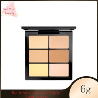 M.A.C&lt;พร้อมแปรง&gt;Mac 6-Color Concealer Repair Cream Palette 6g