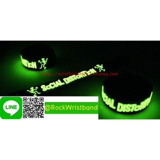 Social Ditortion ขายริสแบนด์เรืองแสง  SDN302GA Wristband สายรัดข้อมือวงร็อค