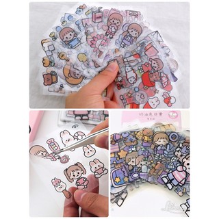 ชุดสติ๊กเกอร์ไดคัทลาย Series Cartoon Cute เนื้อ PET &lt;&lt;พร้อมส่ง&gt;&gt;