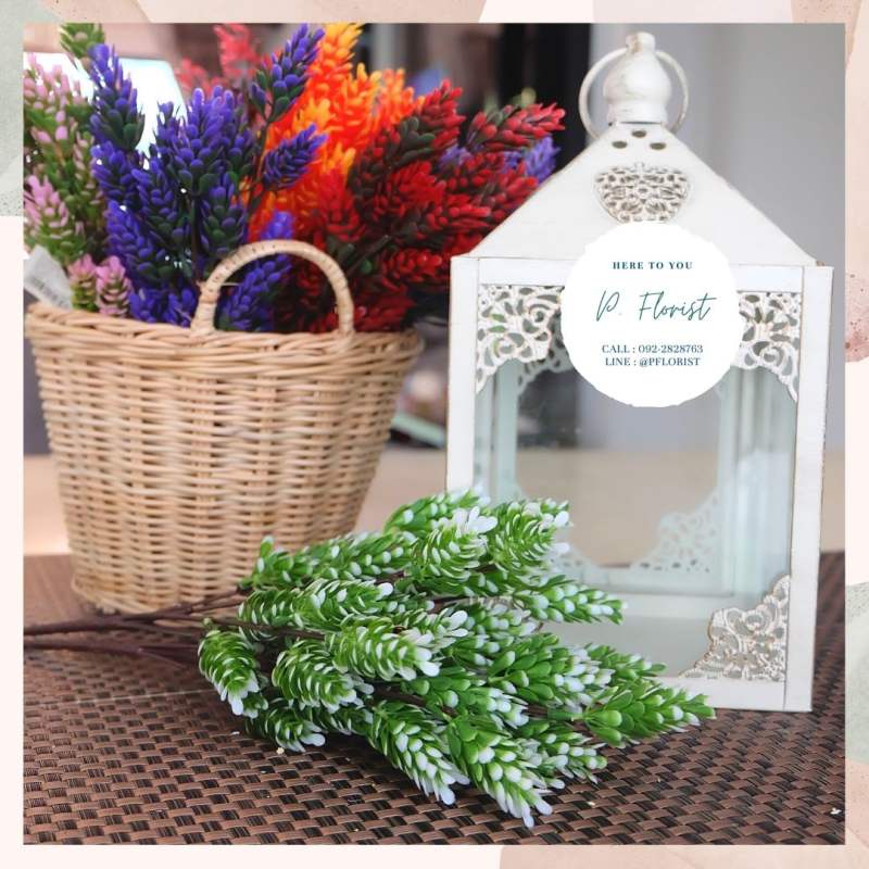 SK-21269 ช่อลูกสนสี ช่อดอกไม้ปลอม ช่อดอกไม้ตกแต่งบ้าน ดอกไม้ปลอม ตกแต่งบ้าน DIY