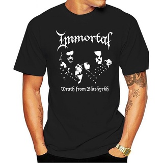 Immortal - Wrath from Blashyrkh - เสื้อยืดลําลองแฟชั่นใหม่ สําหรับผู้ชาย ผู้หญิง แขนสั้น คอกลม พิมพ์ลายการ์ตูนโลหะ ขนาดเล็ก สีดํา เหมาะกับฤดูร้อน 2021