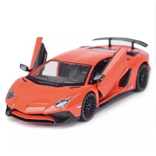 โมเดลรถเหล็กLamborghini Aventador SV Coupe 1:24 รายละเอียดสวยทั้งภายนอกและภายในประตูรถสามารถเปิดได้ฝากระโปรงหลังเปิดได้