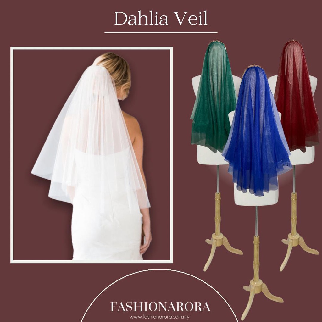 DAHLIA WEDDING VEIL [2 LAYER VEIL] Veil Nikah / Veil Kahwin / Veil Nikah / Veil Tunang / ผ้าคลุมหน้า